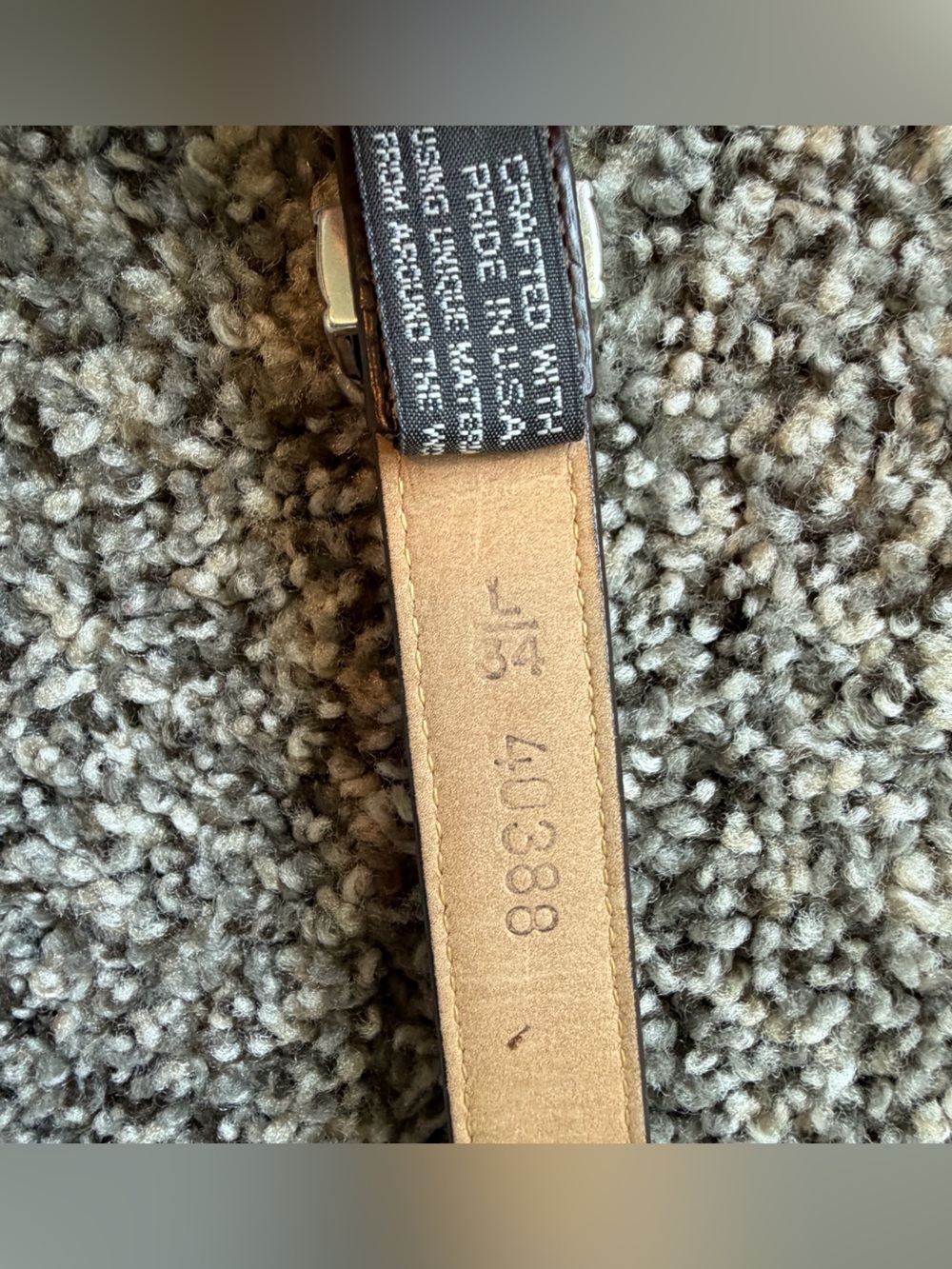 Brighton Belt #40388 Brown Leather Silver Gold Buckle Croc Embossed - Picture 6 of 6